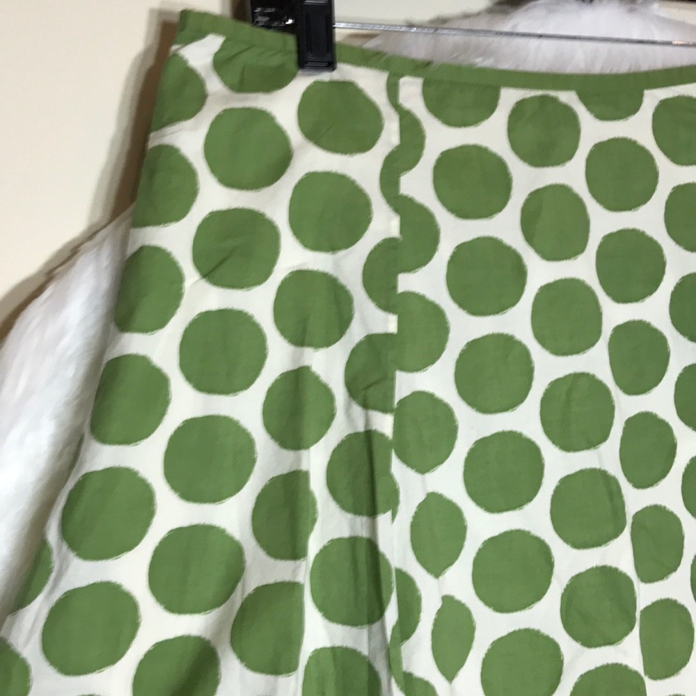 Boden Green Polka Dots Pleated A Line Skirt - Picture 2 of 6